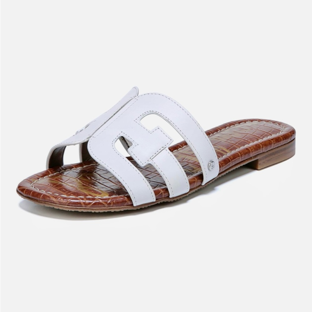 White Slide Sandals